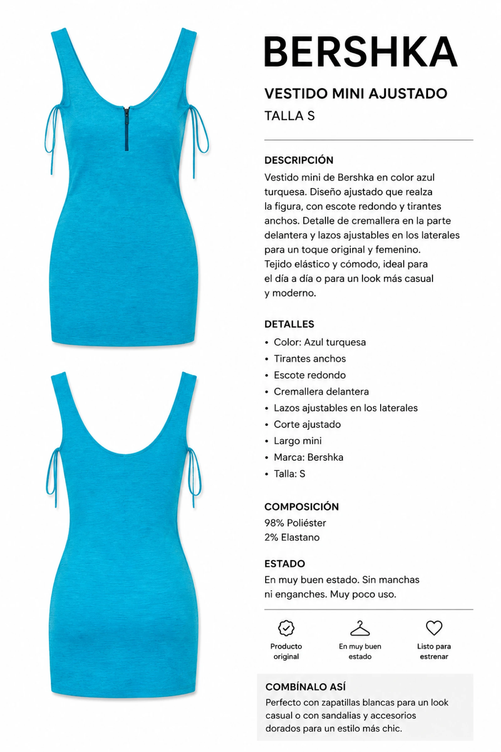 Robe courte bleue – photo 3